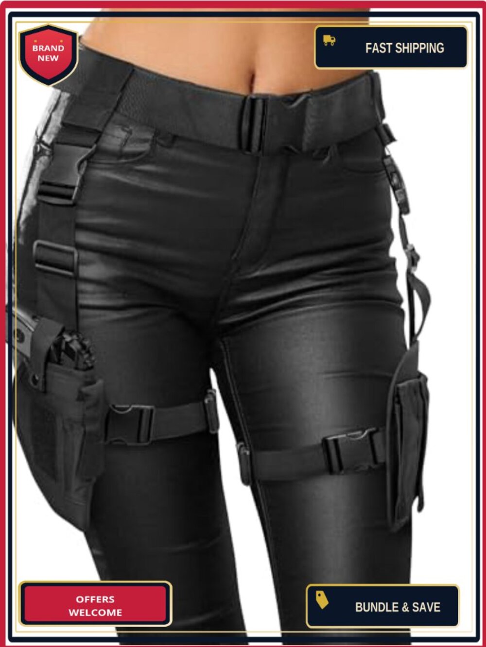 Black Widow Costume Holster Belt Rider Leg Strap Cosplay Accessory Set